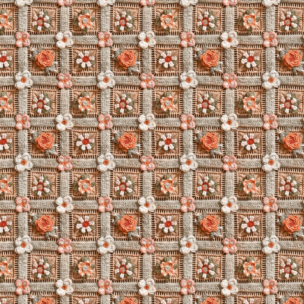 Tecido Tricoline Digital 3D Flores Xadrez Bordado Costura Pano DIY Patchwork Artesanato Quilt Ateliê