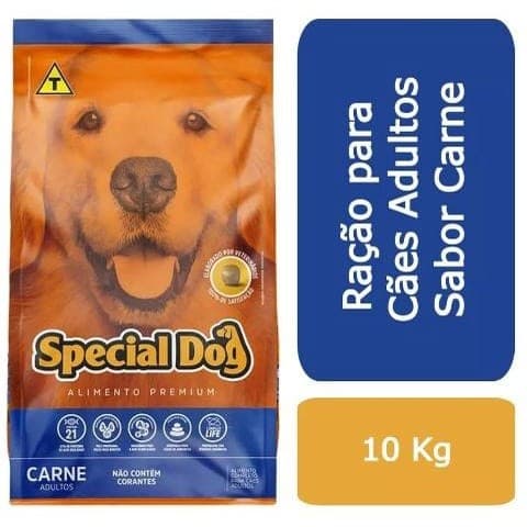Ração Special Dog Cães/Cachorro 21% de Proteína Adultos Todas as Raças 10kg Sabor Carne