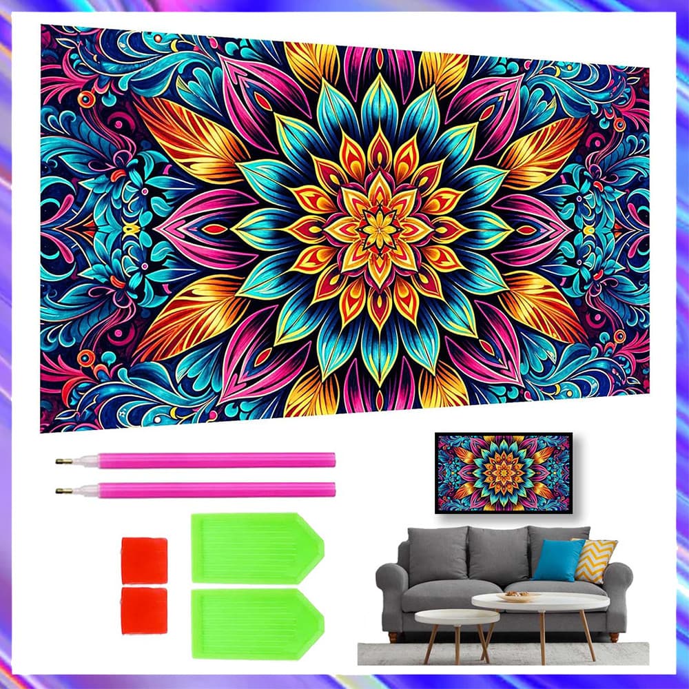 Datura, pintura com diamantes quadrados 5D DIY, kit completo de ferramentas para pintura com diamantes, 70 x 40 cm