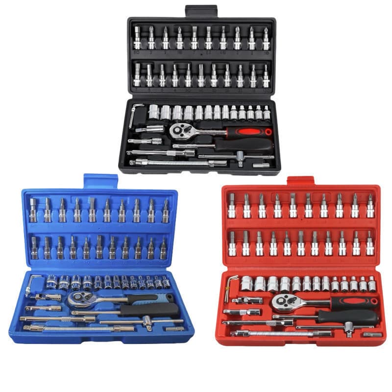 Kit 46 Peças Chave Catraca Jogo Soquetes Allen Torx Ferramentas Profissional Completo mira store