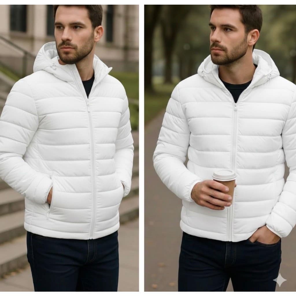 Jaqueta Masculina Bobojaco Gominho Impermeável Capuz Removível Jaqueta Corta Vento Frio Inverno