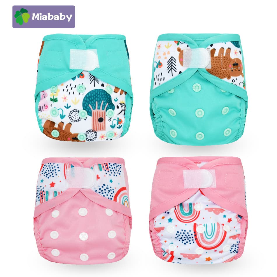 MIABABY Conjunto de pedido Original de comércio exterior para recém-nascidos fralda de pano ajustável à prova d'água cap