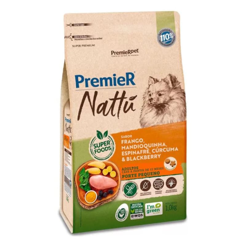 Ração PremieR Nattu Para Cachorros Adultos Porte Pequeno Sabor Mandioquinha 1kg
