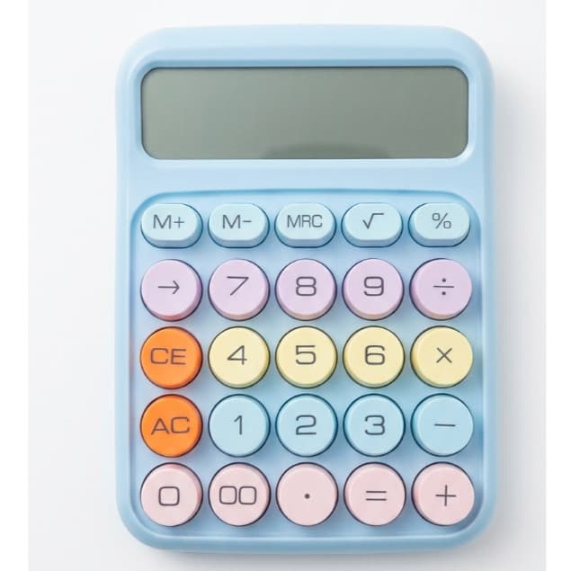Calculadora Colorida Média 12 Dígitos com Teclado Mecânico para Escritório