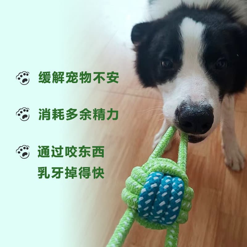 Brinquedo para cachorro, resistente à mordida, Molar, mordida, limpeza dos dentes, nó, bola, filhote de cachorro, corda 