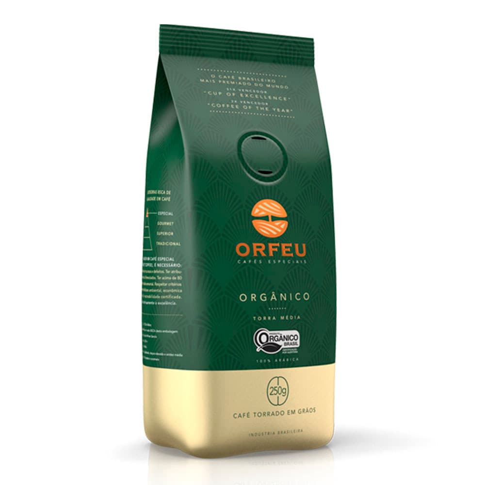 Café em Grãos Premium Orfeu Orgânico Pacote 250g