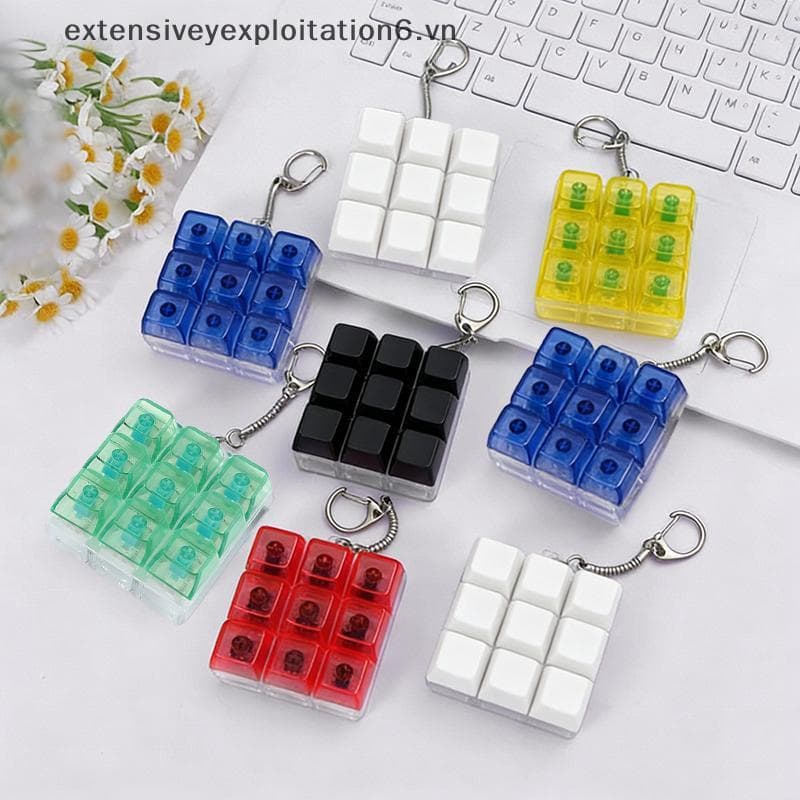 exten 9 Teclas Teclado Mecânico Eixo Testador Dedo Teclados Chave Brinquedo Alívio Do Estresse Botão Fidget Brinquedos K