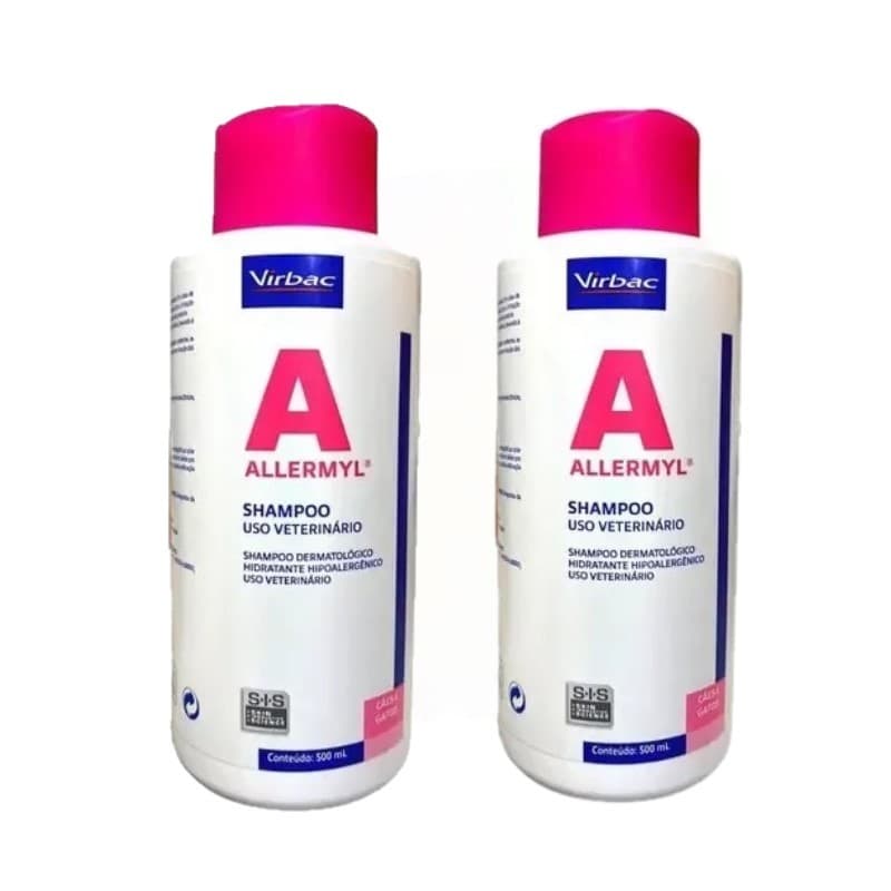 Kit 2 Shampoo Allermyl 500 Ml Virbac Shampoo Para Cães