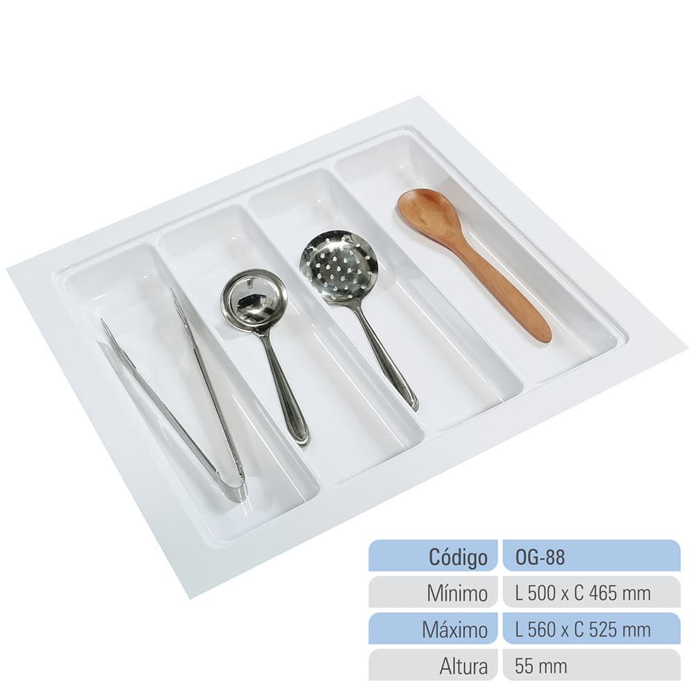 Organizador de Gaveta Porta Talheres Divisor de Talheres Organizador de Cozinha Og-88 Bandeja Multiuso