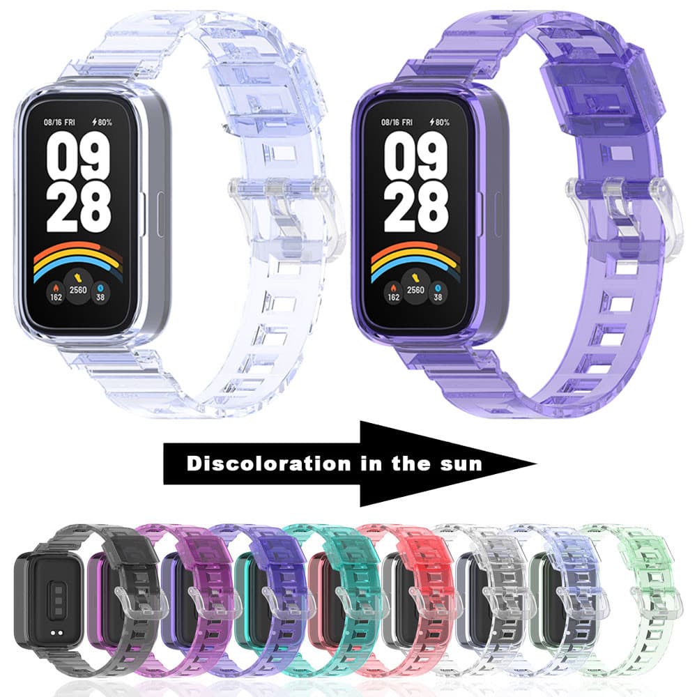 Cor Transparente Pulseira De Relógio Para Redmi Banda 3 SmartWatch Virar No Sol Xiaomi 9 Ativo