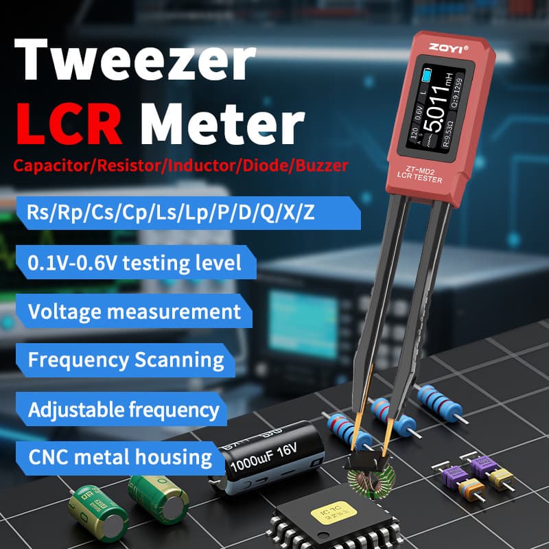 ZOYI ZT-MD2 pinça inteligente LCR testador de ponte Digital medição com um clique resistência Capacitor indutância