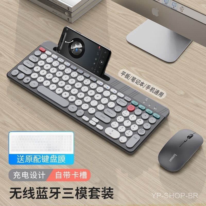 Conjunto de Teclado e Mouse, Mouse Sem Fio, Teclado e Mouse Sem Fio Sansonni, Conjunto Bluetooth, Silencioso, Universal 