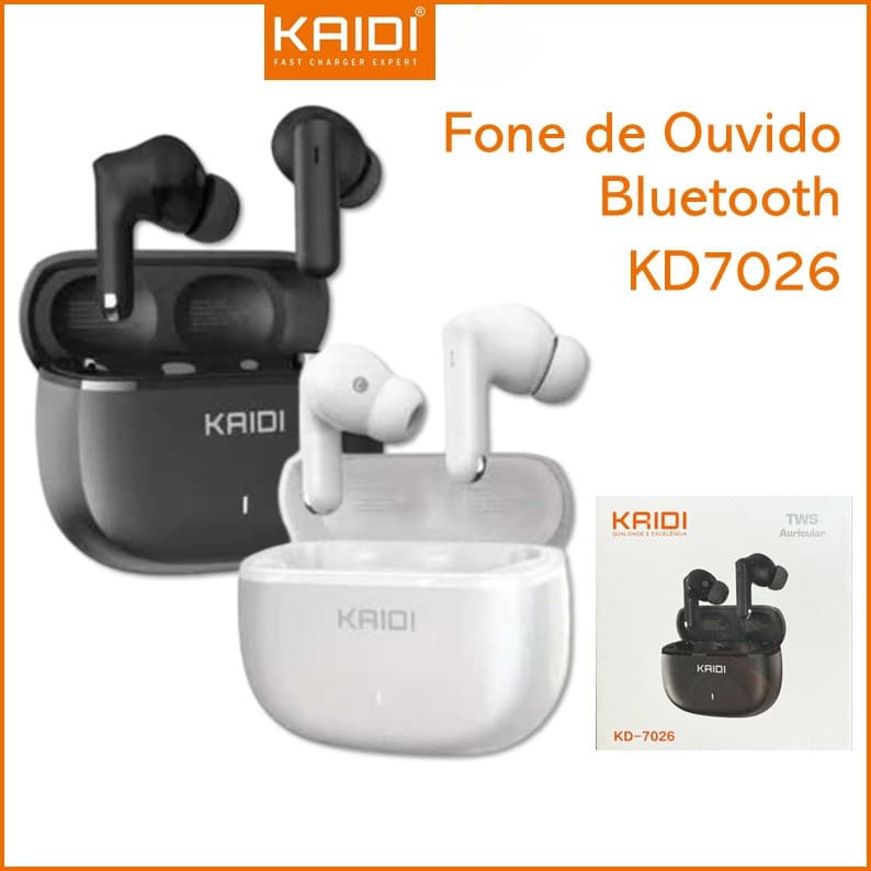 Fone de Ouvido Bluetooth Sem Fio Auricular TWS Kaidi KD-7026