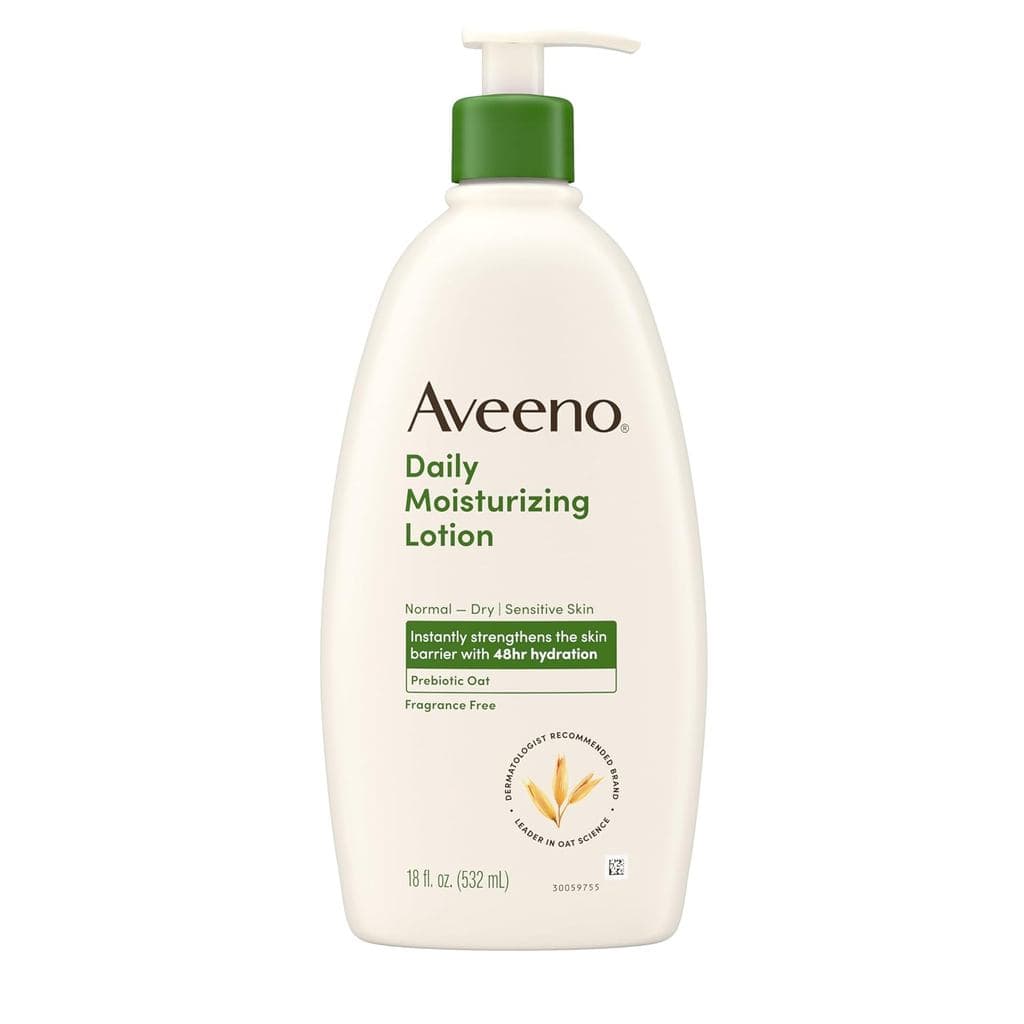 Loção Hidratante Corporal Diária Aveeno, Loção Corporal para Seca com Aveia Prebiótica, Sem Parabenos, Sem Fragrânc