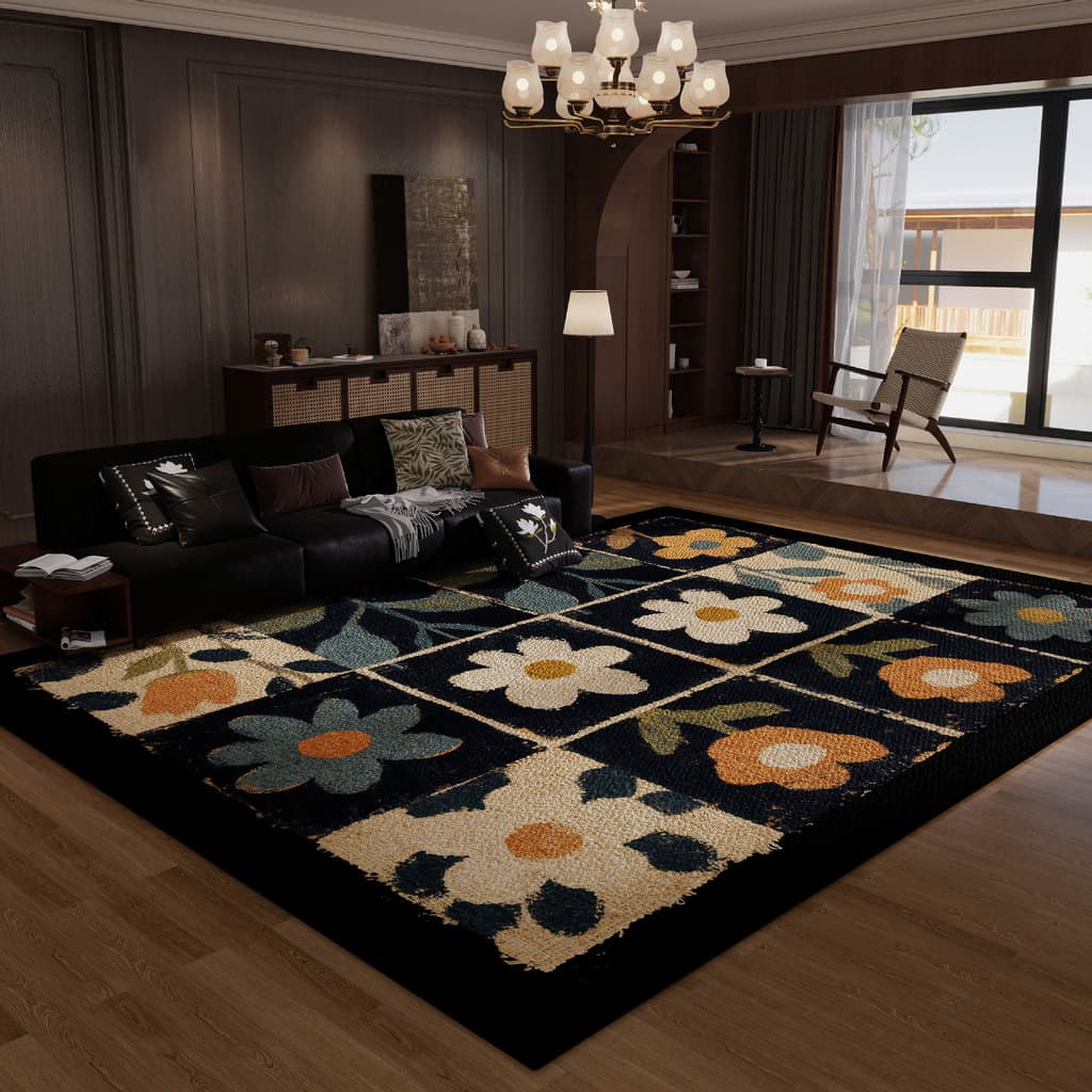 [Novo produto] tapete americano para sala de estar absorve água antiderrapante novo estilo chinês tapete de lã doméstico