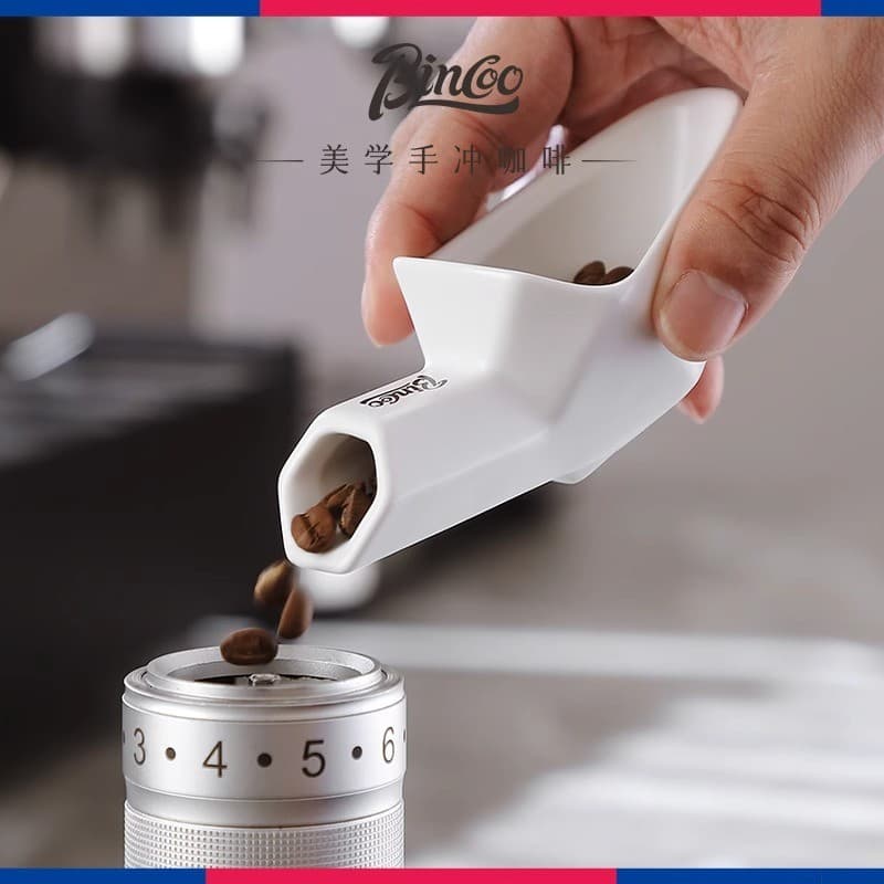 Bincoo colher de café em forma de espátula, colher quantitativa de grãos de café de cerâmica, 20g, colher medidora de pó