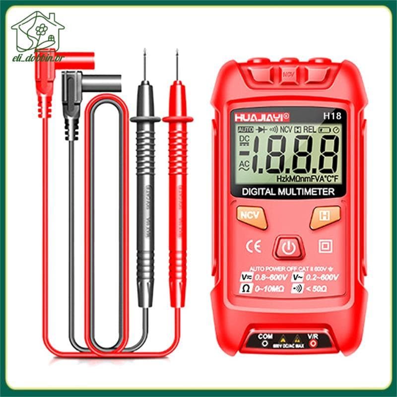 [eli_dobbin.br] H18 Mini Multímetro Digital Medidor De Tensão 1999 Contagens Multimetro Ohm NCV Ferramentas De Eletricid