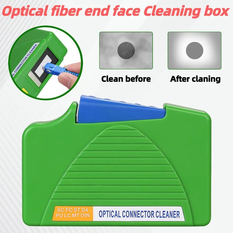 Caixa De Limpeza Facial De Fibra Óptica SC/FC/LC/ST Ferramenta Pigtail Limpador FTTH Ferramentas