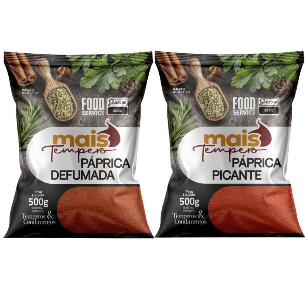 Kit Pápricas Picante E Defumada 500g Cada Tempero Essencial Na Cozinha - Mais Tempero - MAIS TEMPERO OFICIAL