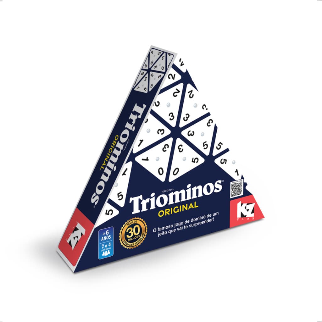 Jogo Educativo Triominos Original Dominó Numeros Triangular Tabuleiro Familia Elka Brinquedos