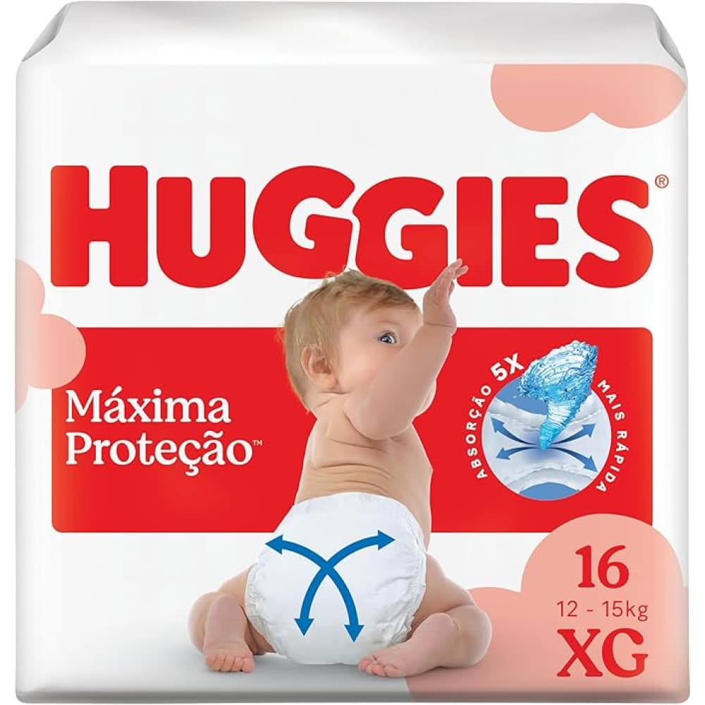 Fralda Huggies Tam XG 12-15kg com 16 Fraldas