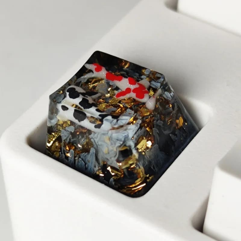Keycaps Feitos À Mão Cenário Personalizado Koi 1U Resina Para Cereja Mx Switch Gamer Teclado Mecânico Retroiluminado Sub