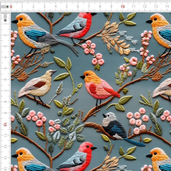 Sarja Impermeavel 3D Passaros Cerejeira Tecido Patchwork Artesanato Almofada Costura Qualidade Resistente