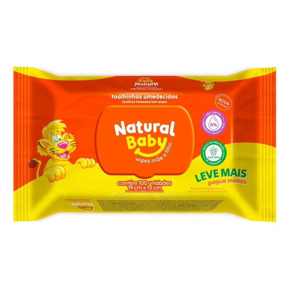 TOALHA UMEDECIDA NATURAL BABY LEVE 100 PAGUE 80 ESPECIAL