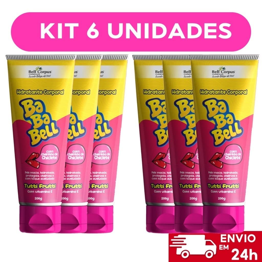 Kit Com 6 Loção Hidratante Corporal Bubaloo - Bell Corpus - Hydrata+