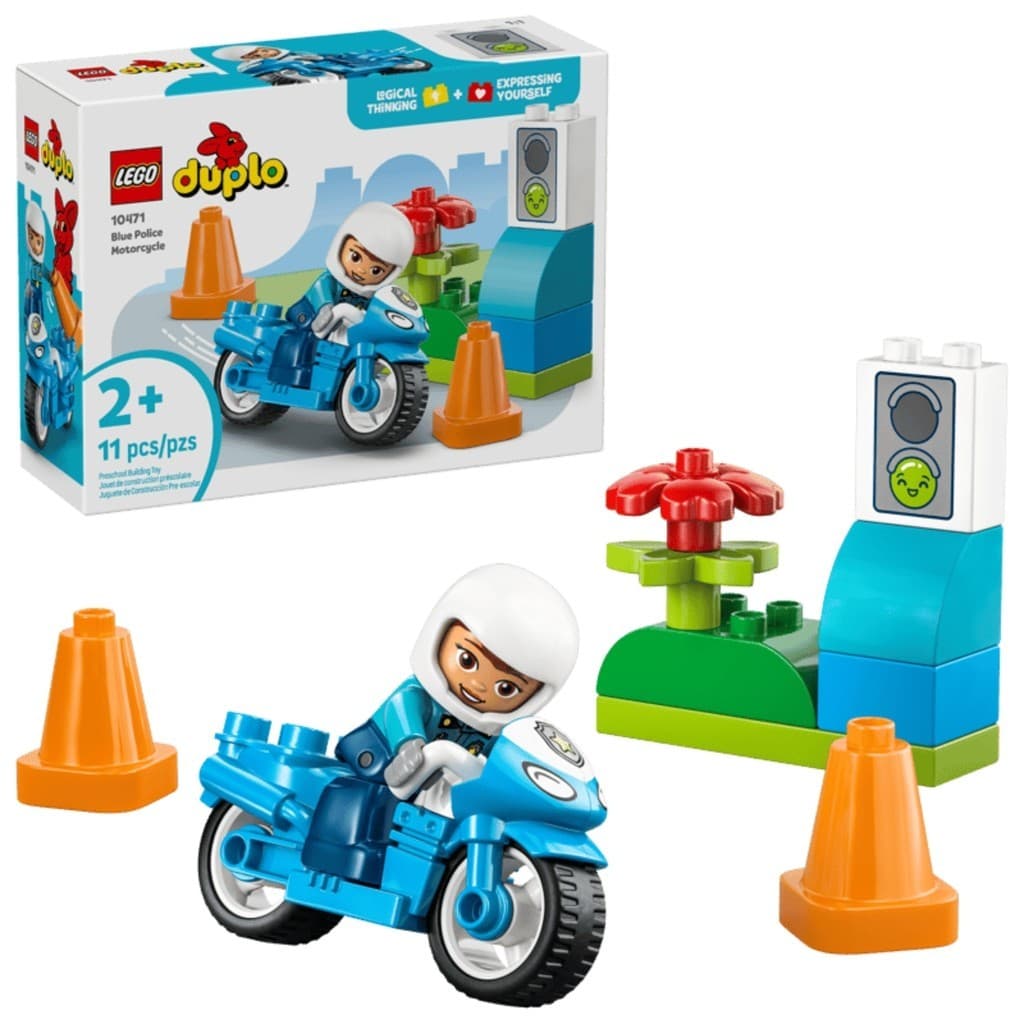 City Motocicleta da Policia Blocos de Montar Azul 11 Peças 10471 - LEGO