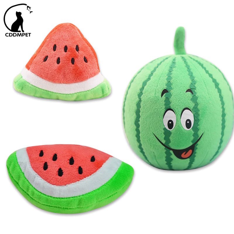 Brinquedo Para Cachorro De Estimação Engraçado Macio Formato De Melancia Brinquedos De Pelúcia