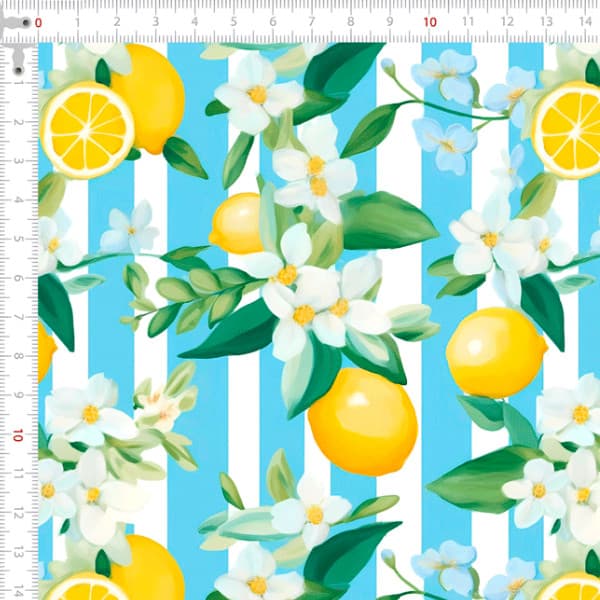 Tecido Tricoline Digital Limão Siciliano Em Tela Patchwork Costura Ateliê Pano DIY Artesanato