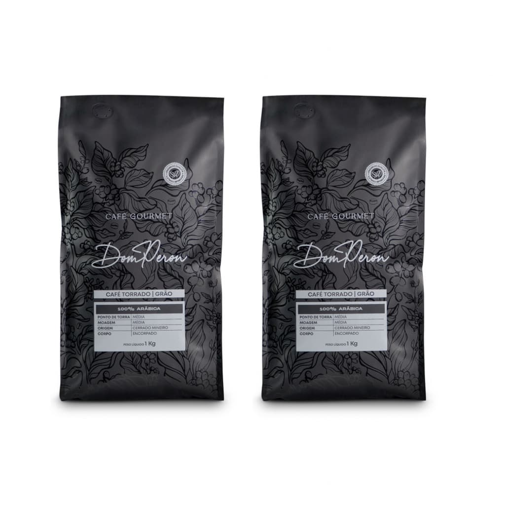 Kit 2 unidades Café Gourmet em grãos Dom Peron 1kg