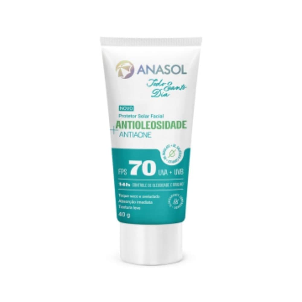 Anasol Todo Santo Dia Protetor Solar Facial Antioleosidade Antiacne FPS 70