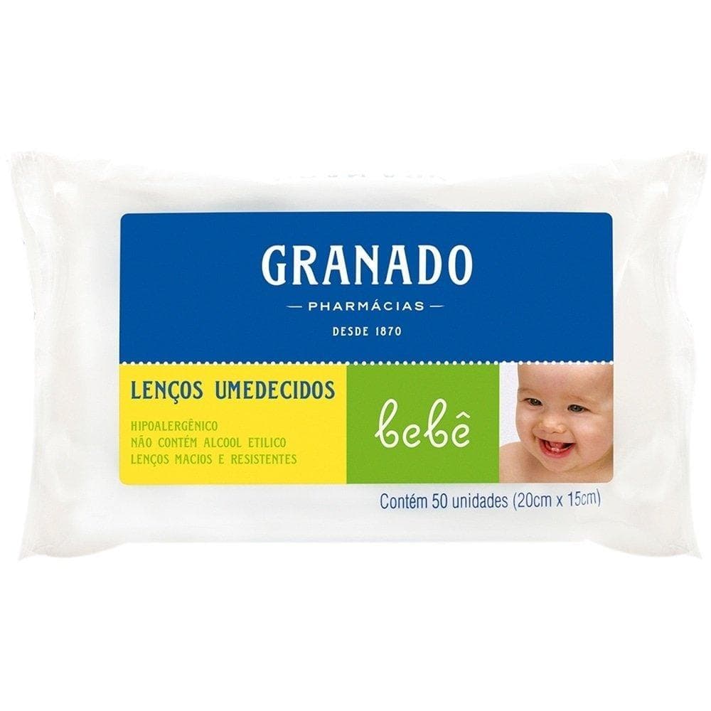 Lenços Umedecidos para Bebê Granado - Pacote com 50 Lenços