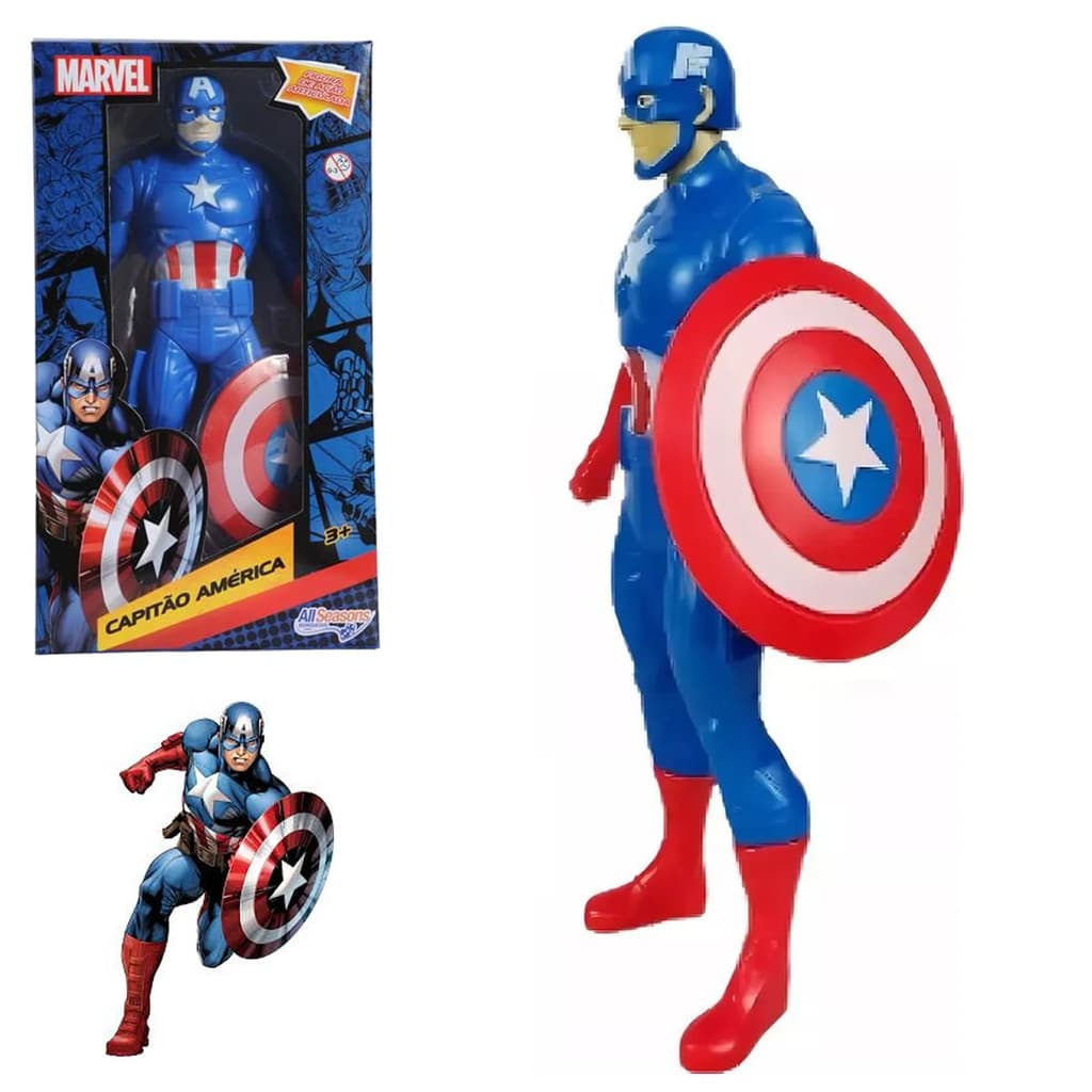 Boneco Capitão América Marvel 22cm Articulado Vingadores