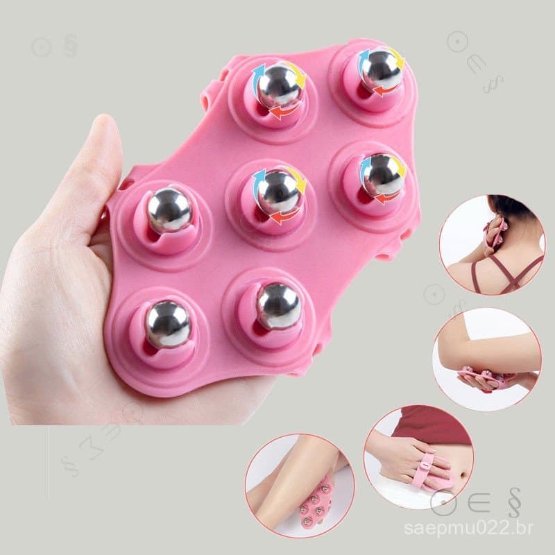 Luva de Massagem Corporal com Bola Rolante, Queimador de Gordura, Alívio da Dor Muscular, Relaxante, Massageador Anticel