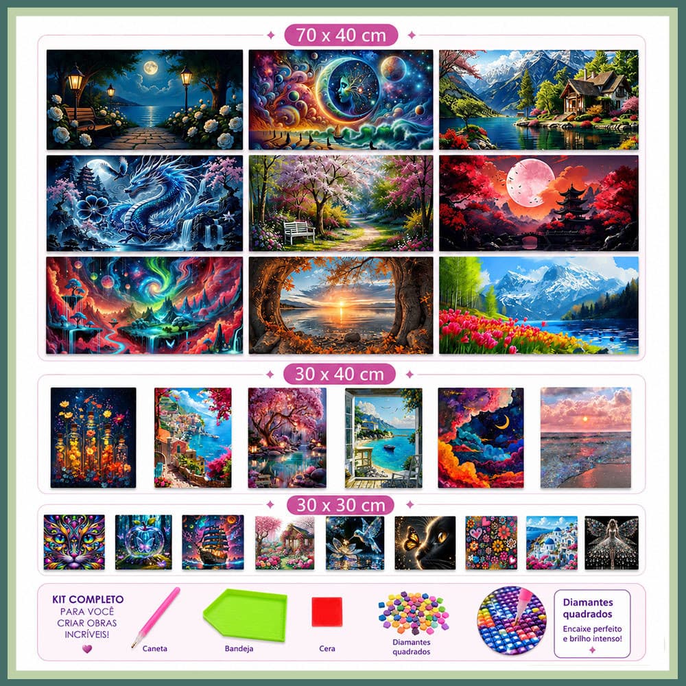 Pinturas com diamantes 5D diamantes quadrados arte com diamantes feita à mão DIY obras de arte decoração para casa