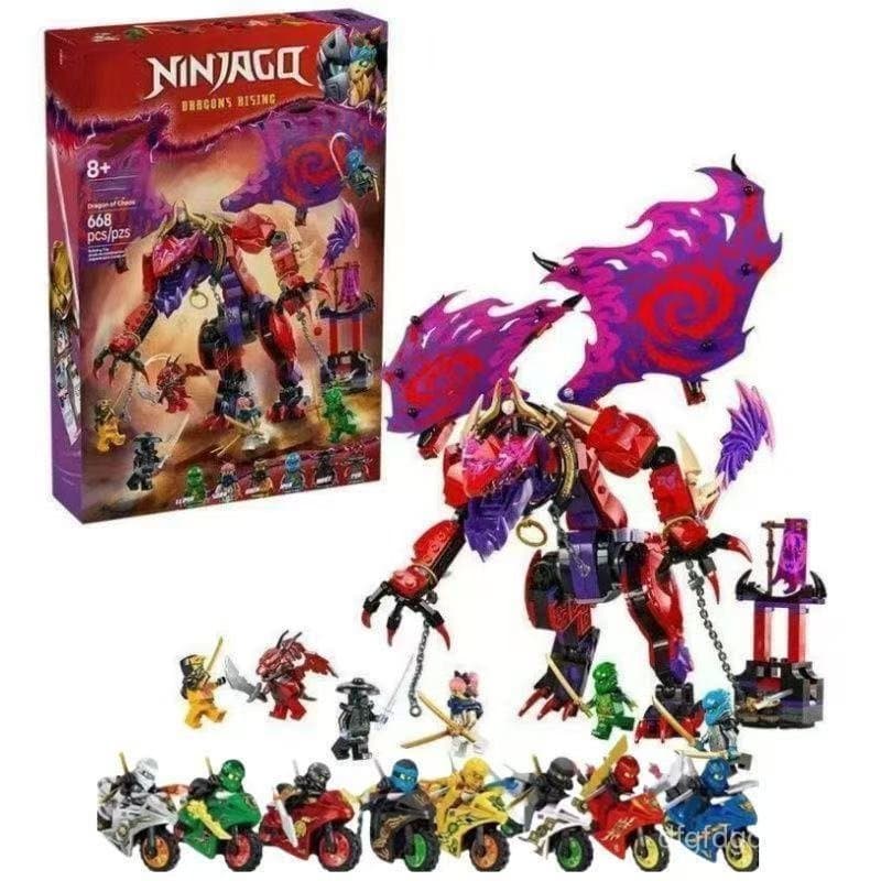 RALC Lego Ninjago Chaos Dragon 71832, brinquedo educativo infantil, jogo de blocos de montar para adultos, decoração JR1