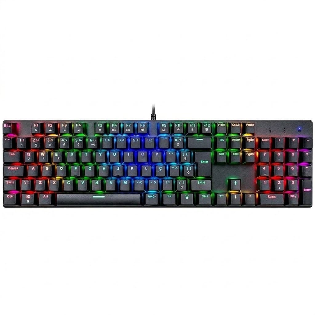 Teclado USB Gamer Iluminado Rgb Semi Mecânico Abnt2 Usb Pc Ps4 Ps5 Jogos