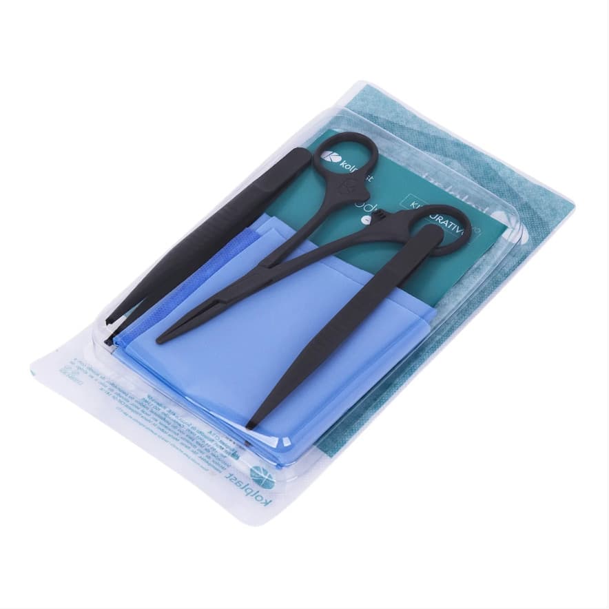 Kit Curativo Estéril Descartável 3 Pinças + Campo - Kolplast