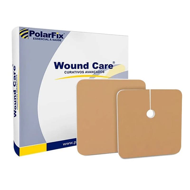 Kit C/10 Curativos Espuma Absorvente  P/ Traqueostomia 8cm X 9cm - Polar Fix