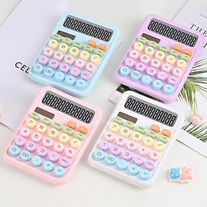 Calculadora Colorida 12 Dígitos com Memoria Teclado Mecânico p/ Escola e Escritório Facil de usar