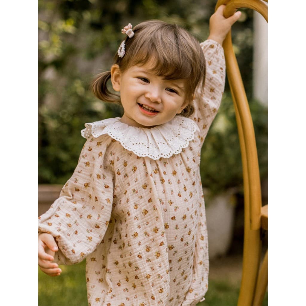 Coreano bebê menina roupas macacão primavera outono cem dias aniversário banquete bebê menina princesa macacão