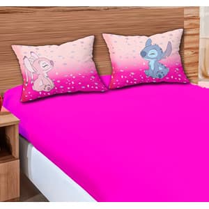 Jogo De Lençol Casal 3 Pçs  - Lilo Stith Pink