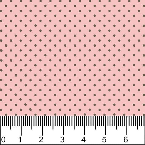 Tecido Tricoline Bolinha Mini Micro Marrom Fundo Rosa 100% Algodão Artigos De Ateliê Patchwork