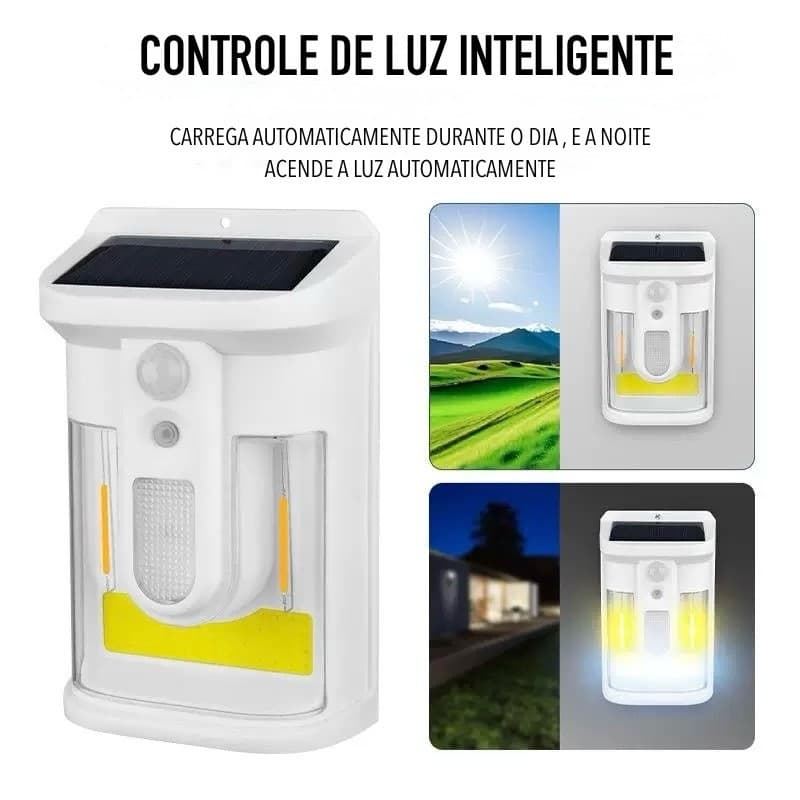Luminaria LED Solar De Parede Com Sensor Luminaria De Emergência