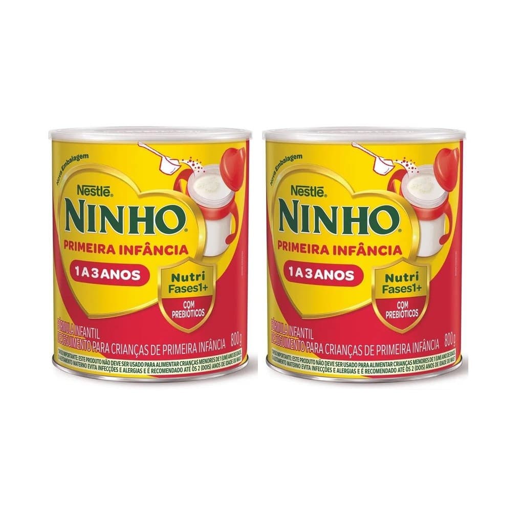 Kit 2 Fórmula Infantil Ninho Fases 1+ P.Inf. 1 A 3 Anos 800g