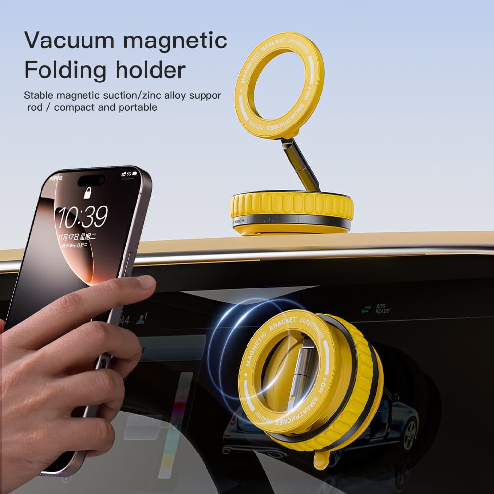 Suporte magnético de telefone para carro a vácuo 360 giratório dobrável navegação para carro suporte de mesa multifuncio
