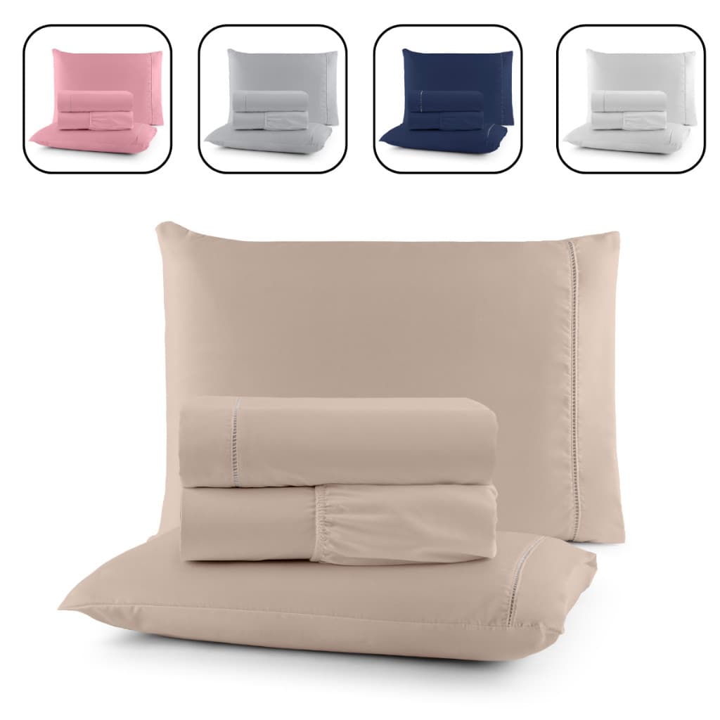 Kit Jogo De Lençol King 3 Pecas 600 Fios Toque Macio Confortável Enxoval Cama Casal Qualidade